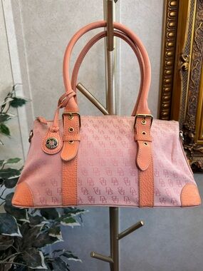 Y2K Dooney and Bourke Pink Monogram Satchel Handbag